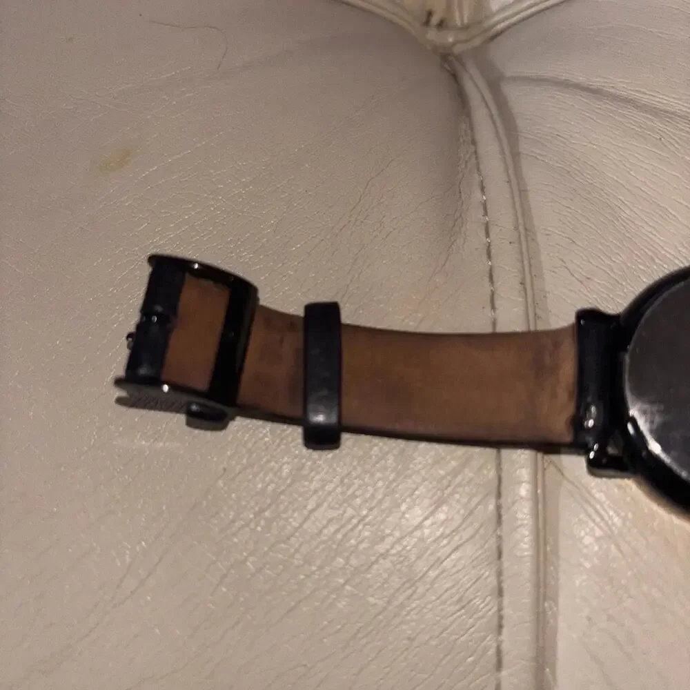 Skagen Dual Time Display. Black With Copper Bezel And Original Leather Strap - Picture 8 of 10